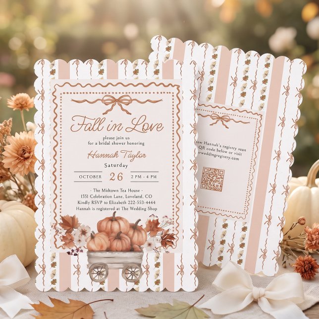 Fall in Love QR Code Bridal Shower Invitation (Creator Uploaded)