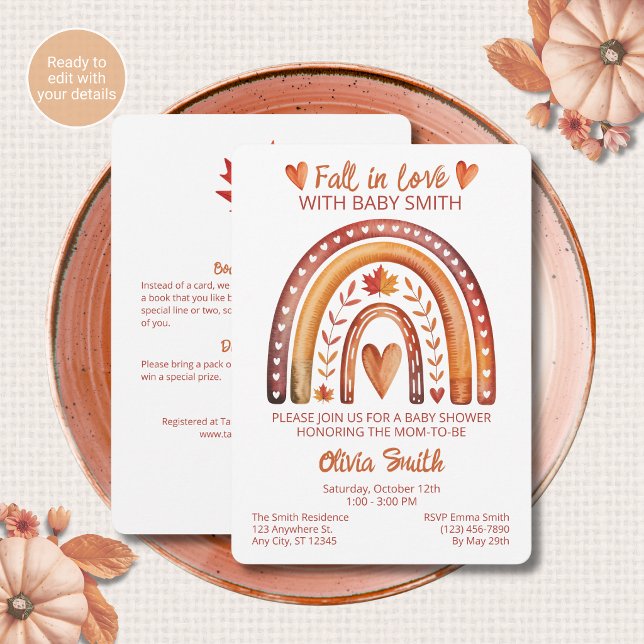 Fall in Love Rainbow All in One QR Code Shower Invitation (Creator Uploaded)
