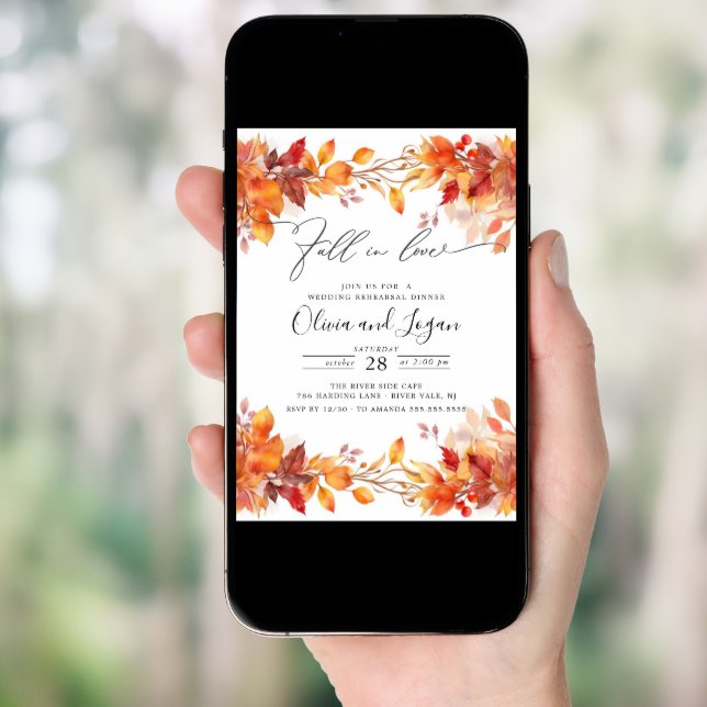 Fall In Love Rehearsal Dinner Invitation (Front Digital)