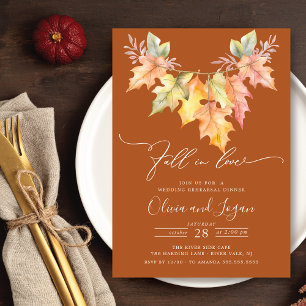 Fall In Love Rehearsal Dinner Invitation