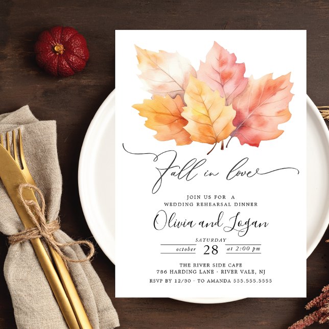 Fall In Love Rehearsal Dinner Invitation (Creator Uploaded)