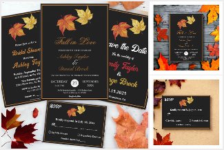 Fall in Love Romantic Leaves Wedding Collection