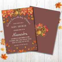 Fall in Love Rustic Autumn Baby Shower