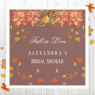 Fall in Love Rustic Autumn Bridal Shower Napkins