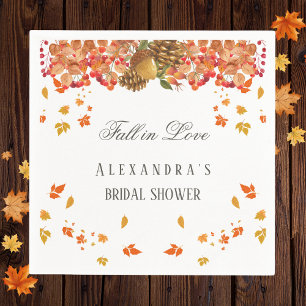 Fall in Love Rustic Autumn Bridal Shower Napkins