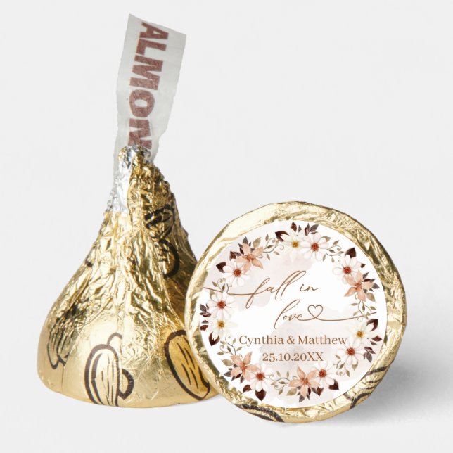 Fall in Love Rustic Autumn Floral  Hershey®'s Kisses® (Front)