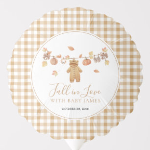Fall in Love Rustic Baby Clothesline Baby Shower Balloon