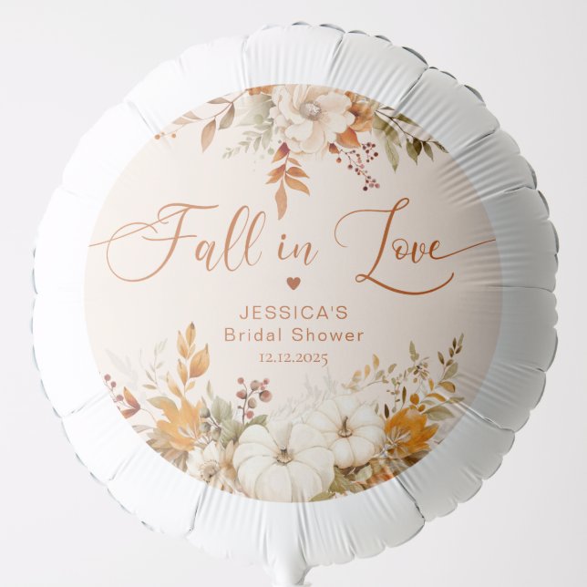Fall in love rustic bridal shower  balloon (Front)