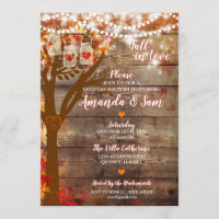 Fall in Love Rustic Bridal Shower Invitation