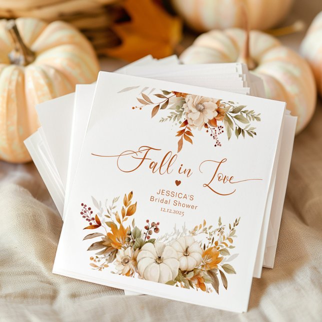 Fall in love rustic bridal shower  napkins (Creator Uploaded)