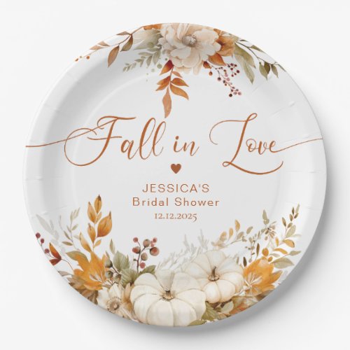 Fall in love rustic bridal shower  paper plates