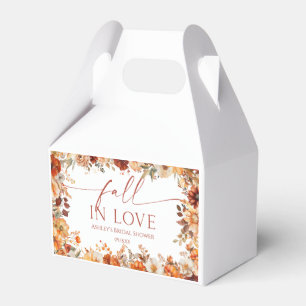 Fall In Love Rustic Burgundy Floral Bridal Shower Favor Boxes