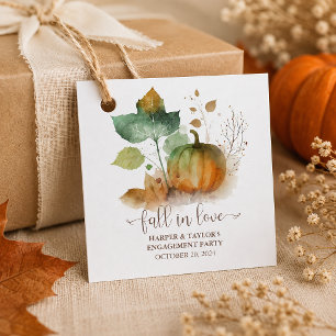 Fall In Love Rustic Elegant Pumpkin Favor Tags