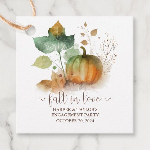 Fall In Love Rustic Elegant Pumpkin Favor Tags