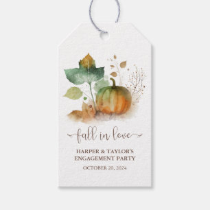 Fall In Love Rustic Elegant Pumpkin Gift Tags