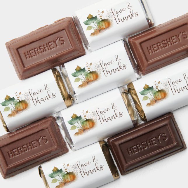 Fall In Love Rustic Elegant Pumpkin Hershey's Miniatures (Assorted)
