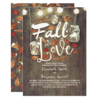 Fall in Love Rustic Engagement Party Invitation