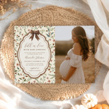 Fall in Love Rustic Floral Baby Shower Photo