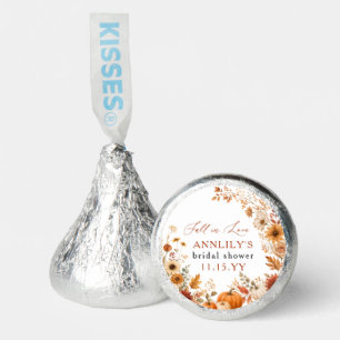 Fall in Love Rustic Floral Pumpkin Bridal Shower Hershey®'s Kisses®