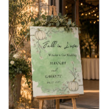 Fall in love Rustic Green Autumn Pumpkin Wedding