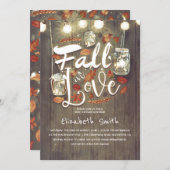 Fall in Love Rustic Mason Jars Baby Shower Invitation (Front/Back)