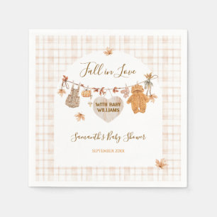 Fall in Love Rustic Modern Neutral Baby Shower Napkins