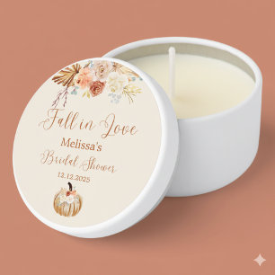 Fall In Love Rustic Terracotta Bridal Shower Mini Candle Favors