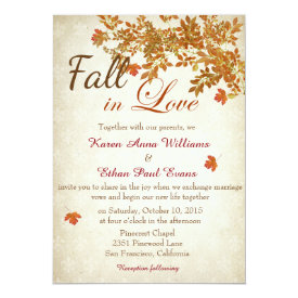 Fall In Love Rustic Wedding Invitation
