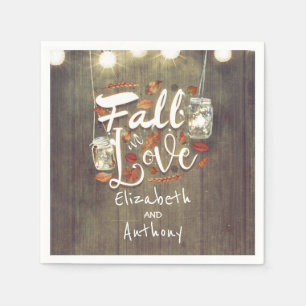 Fall in Love Rustic Wedding Napkins