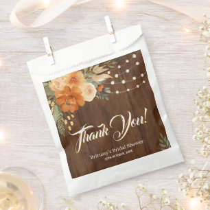 Fall in Love Rustic Wooden Bridal Shower Favor Bag