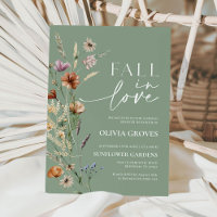 Fall in Love Sage Green Wildflower Bridal Shower