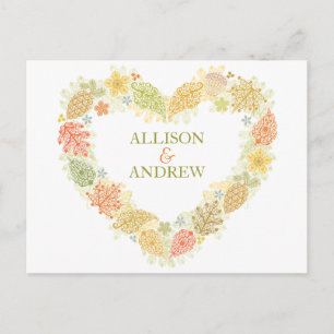 Fall in Love Save the Date Announcement Postcard