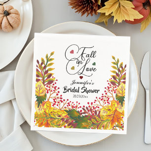 Fall in Love Script Bridal Shower  Napkins