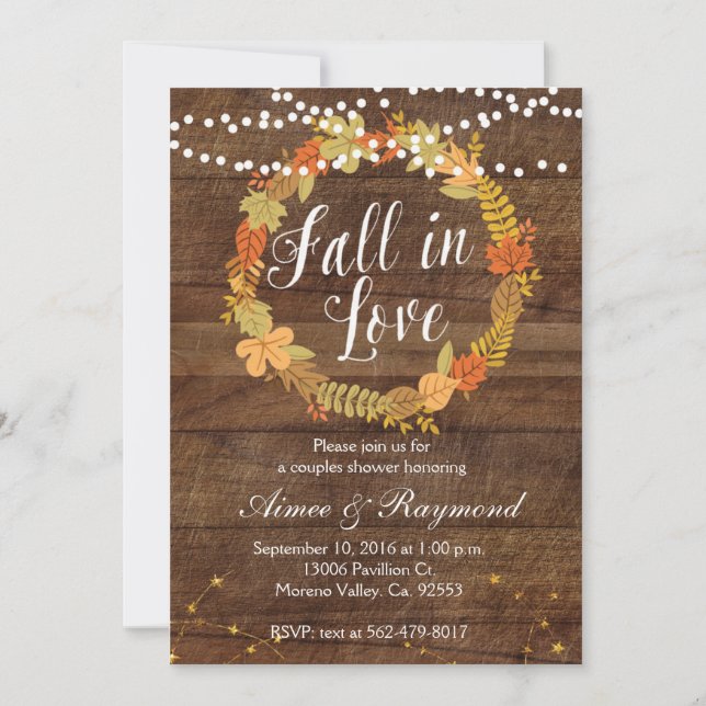 Fall In Love Shower Invitation (Front)