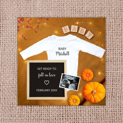 Fall In Love Sonogram Ultrasound Photo Pregnancy Announcement