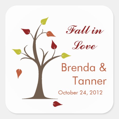 Fall In Love Square Sticker