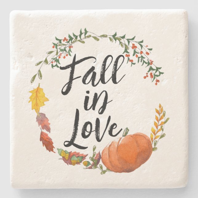 Fall In Love Stone Coaster (Front)