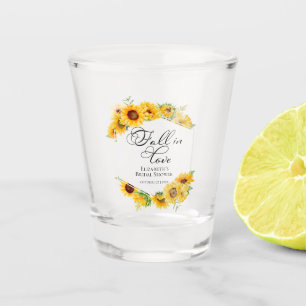 Fall In Love Sunflowe Autumn Bridal Shower Shot Glass