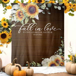 Fall In Love Sunflower Bridal Shower Backdrop