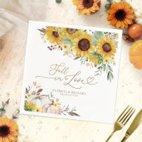 Fall in Love Sunflower Pumpkin Autumn Wedding