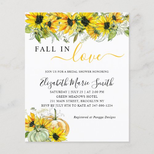 Fall in Love Sunflower Pumpkin Bridal Shower