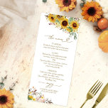 Fall in Love Sunflower Pumpkin Wedding Menu Cards<br><div class="desc">Create an elegant and timeless fall-themed wedding suite that effortlessly reflects your style with personalized details.</div>
