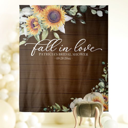 Fall In Love Sunflowers Bridal Shower Backdrop