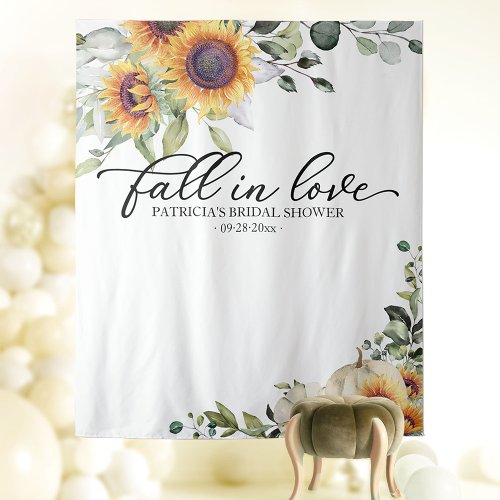 Fall In Love Sunflowers Bridal Shower Backdrop