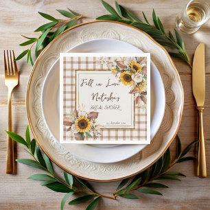 Fall in love sunflowers country bridal shower napkins