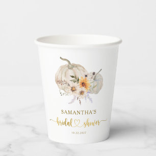 Fall in Love Sunflowers Daisy Rustic Bridal Shower Paper Cups