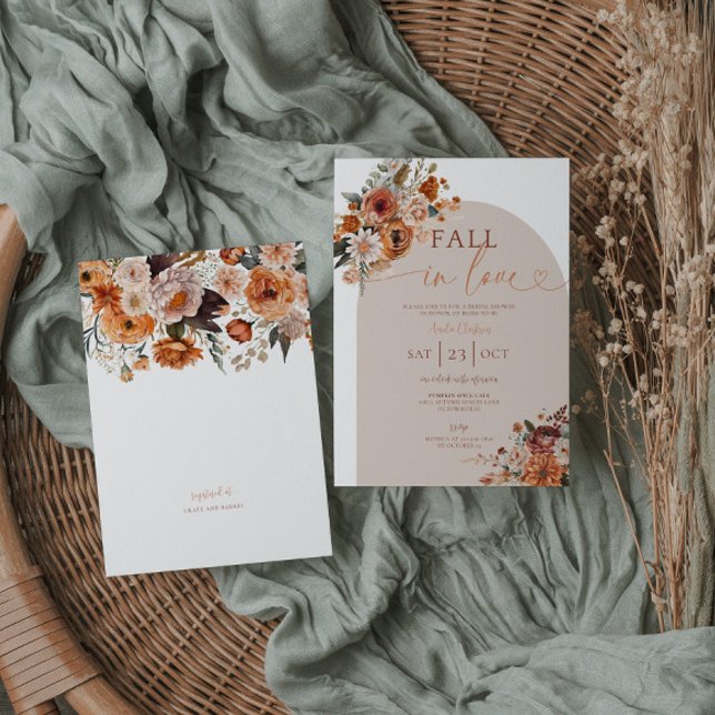 Fall In Love Terracotta Bridal Shower Invitation (Creator Uploaded)