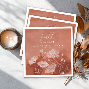 Fall in Love Terracotta Bridal Shower Napkin