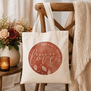 Fall in Love Terracotta Bridal Shower Tote Bag