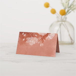Fall in Love Terracotta Floral Folded Place Card